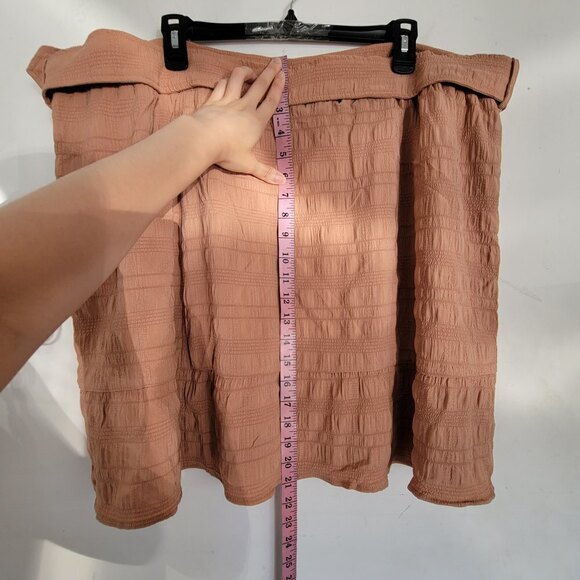 Forever 21+ Plus Tan Cream Belted Pull On Skirt Size 4X - Picture 9 of 11